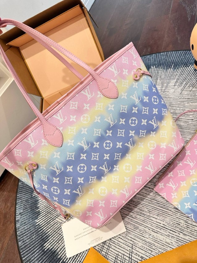 ルイヴィトン n級品 ネヴァーフル トートバッグ グラデーション ピンク マルチカラー_2