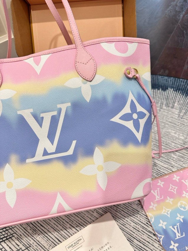 ルイヴィトン n級品 ネヴァーフル トートバッグ グラデーション ピンク マルチカラー_7