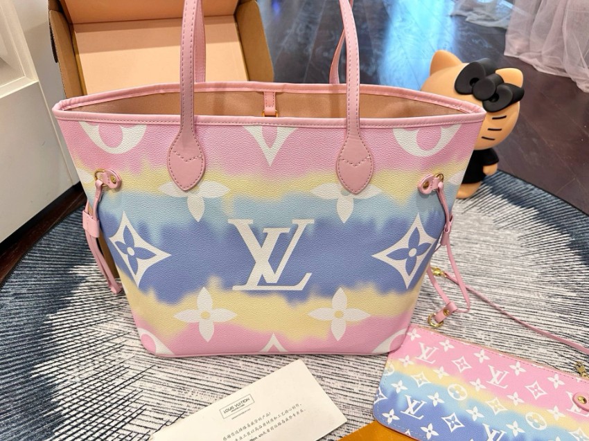 ルイヴィトン n級品 ネヴァーフル トートバッグ グラデーション ピンク マルチカラー_8