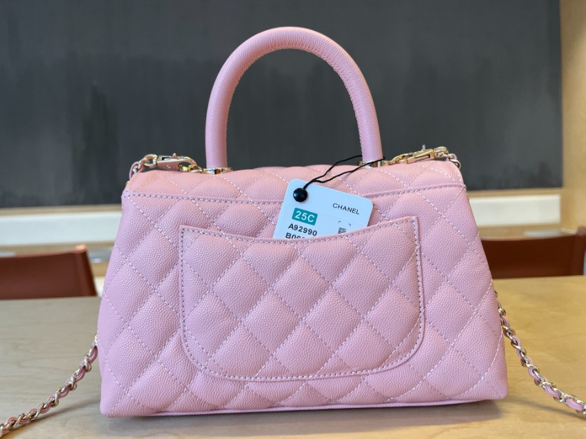 シャネル スーパーコピー ココハンドル ハンドバッグ ピンク キルティングレザー 2WAYミニバッグ 上品モデル_4