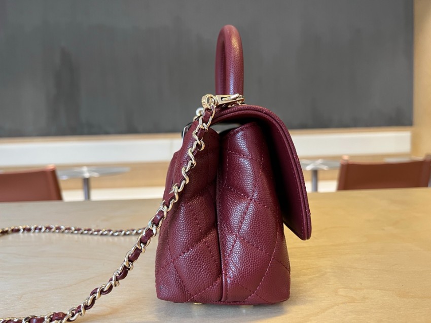 シャネル スーパーコピー ココハンドル ハンドバッグ ボルドーレッド キルティングレザー ミニバッグ 上品モデル AS2215_3