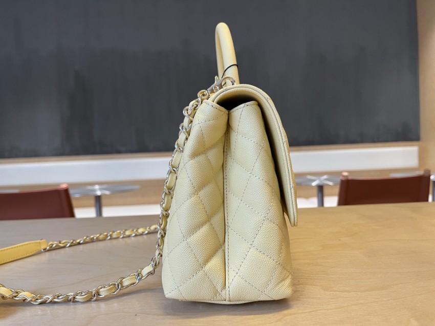 シャネル n級品 ココハンドル キルティング ハンドバッグ イエロー 上質感仕上げ 92991_2