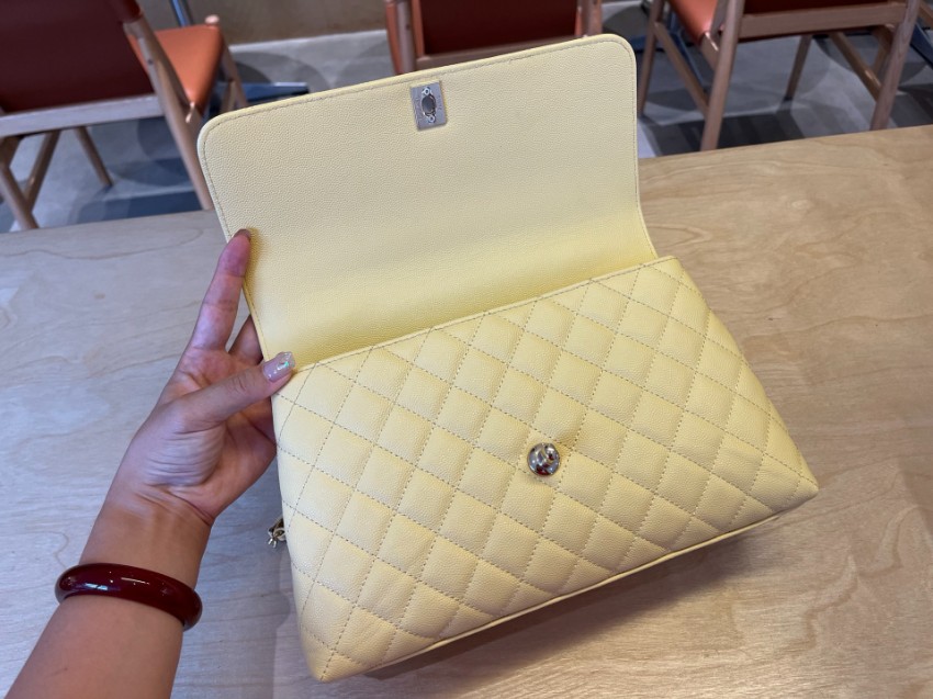 シャネル n級品 ココハンドル キルティング ハンドバッグ イエロー 上質感仕上げ 92991_4
