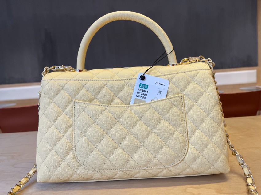 シャネル n級品 ココハンドル キルティング ハンドバッグ イエロー 上質感仕上げ 92991_7