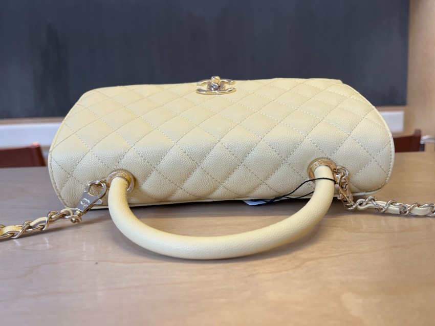 シャネル n級品 ココハンドル キルティング ハンドバッグ イエロー 上質感仕上げ 92991_9