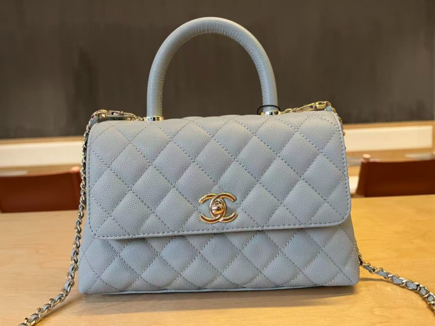 シャネル 並行輸入品 ココハンドル キルティング 2WAYミニバッグ ブルー 洗練デザイン 92990_9