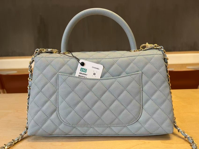 シャネル スーパーコピー 届く ココハンドル キルティング ハンドバッグ ブルー 上品仕上げ 92991_1