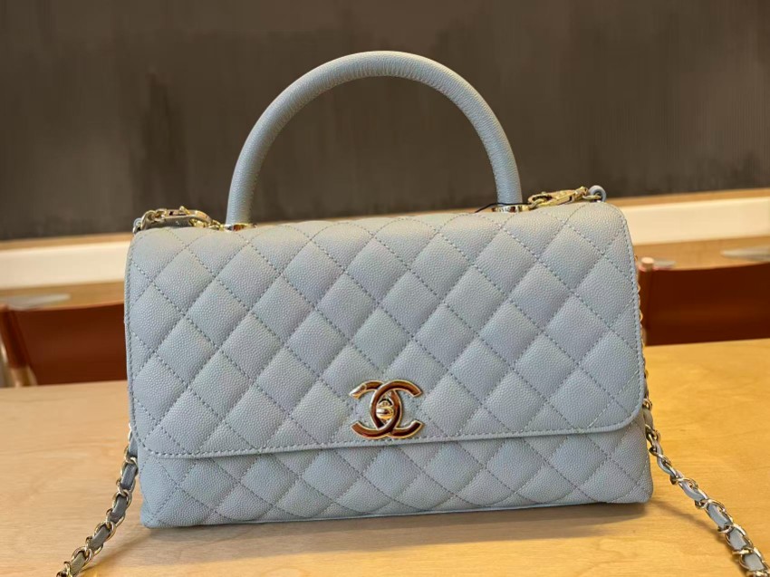シャネル スーパーコピー 届く ココハンドル キルティング ハンドバッグ ブルー 上品仕上げ 92991_4