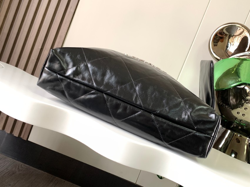 シャネル 並行輸入品 シャネル22 ハンドバッグ ブラックキルティングレザー チェーンショルダー AS3261_6