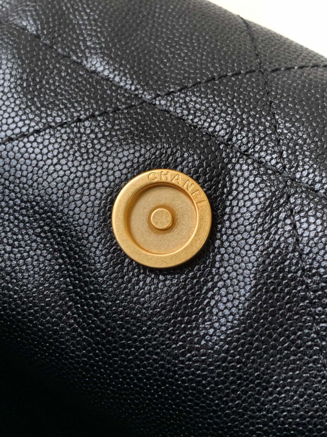 シャネル スーパーコピー シャネル22 ハンドバッグ ブラックグレインレザー ゴールドチェーン_7