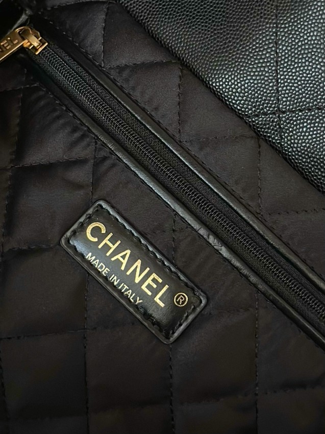 シャネル スーパーコピー シャネル22 トートバッグ ブラックレザー ゴールドチェーン 大容量_7