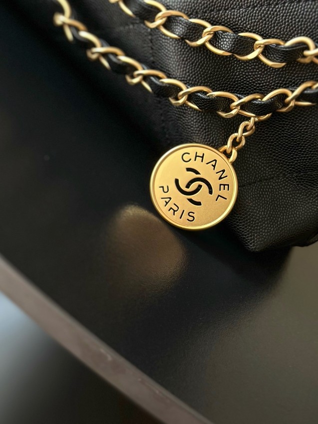 シャネル 並行輸入品 シャネル22 チェーンショルダーバッグ ハンドバッグ ブラック キルティング_8