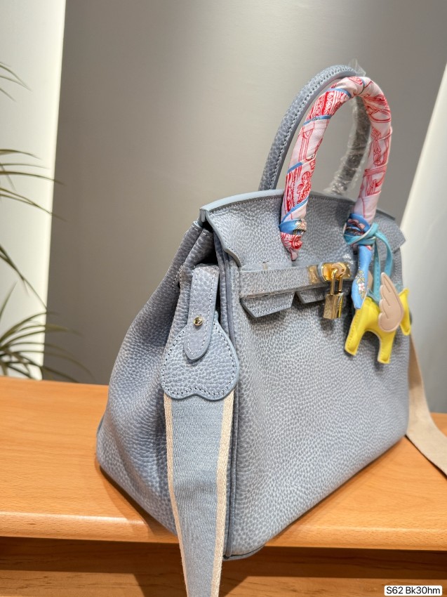 エルメス スーパーコピー バーキン 2WAYミニバッグ ブルー系 シボレザー 上品デザイン_1