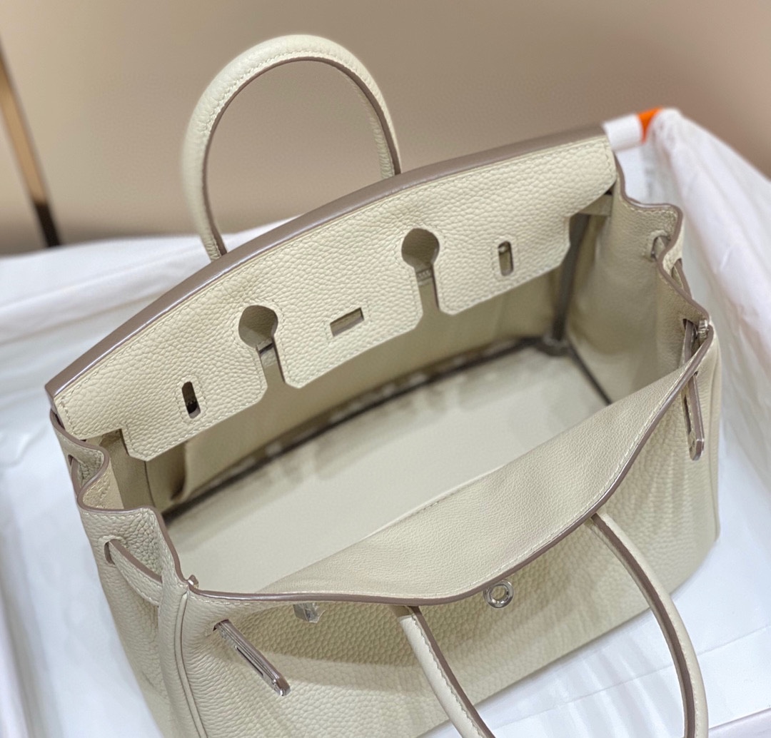 エルメス コピー バーキン ハンドバッグ アイボリー系 シボレザー ゴールド金具 上品仕様_6