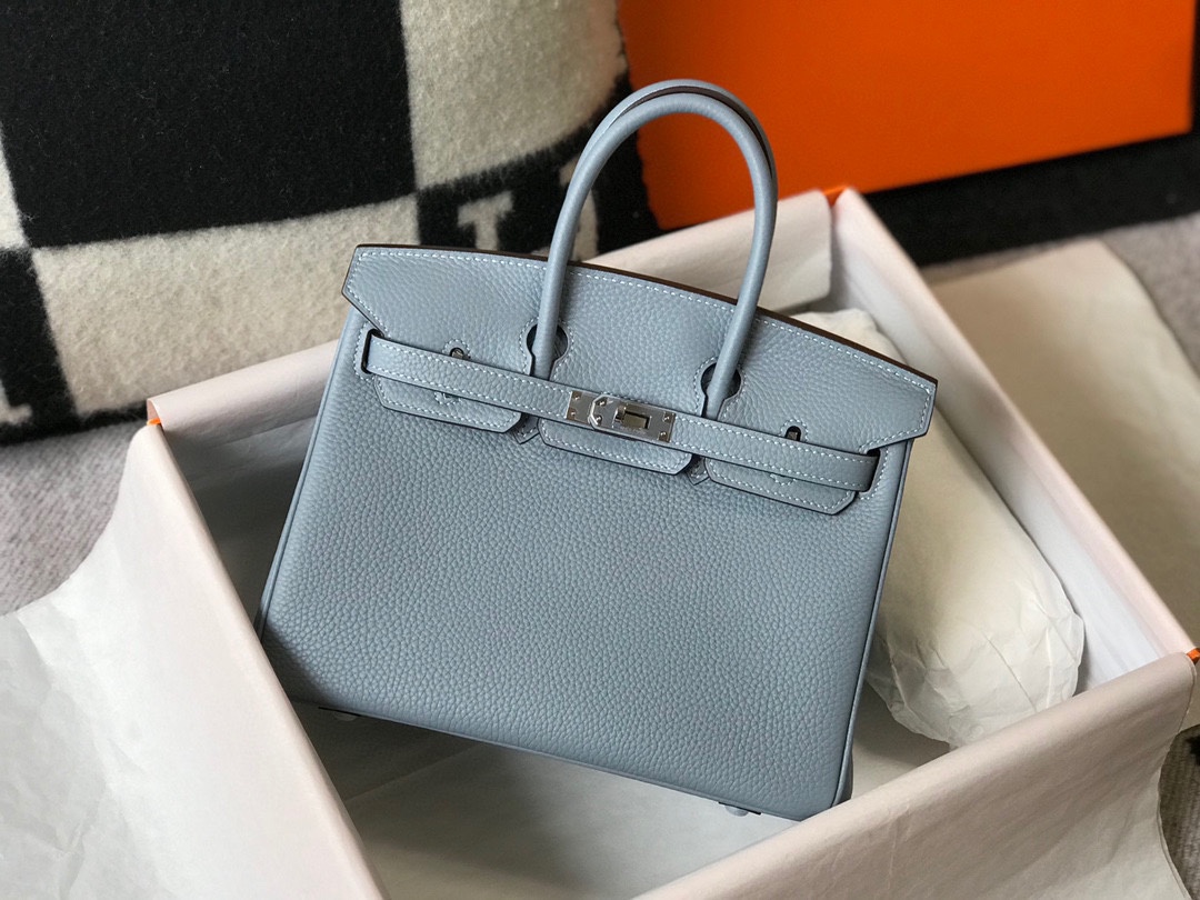 エルメス n級品 バーキン ミニボストンバッグ ブルー系 シボレザー ゴールド金具_1