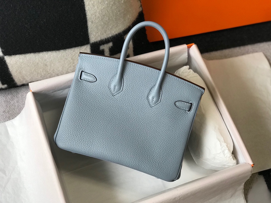 エルメス n級品 バーキン ミニボストンバッグ ブルー系 シボレザー ゴールド金具_2