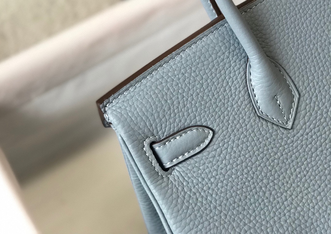 エルメス n級品 バーキン ミニボストンバッグ ブルー系 シボレザー ゴールド金具_3