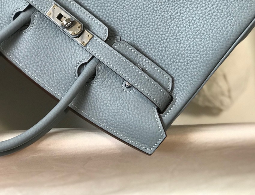 エルメス n級品 バーキン ミニボストンバッグ ブルー系 シボレザー ゴールド金具_4