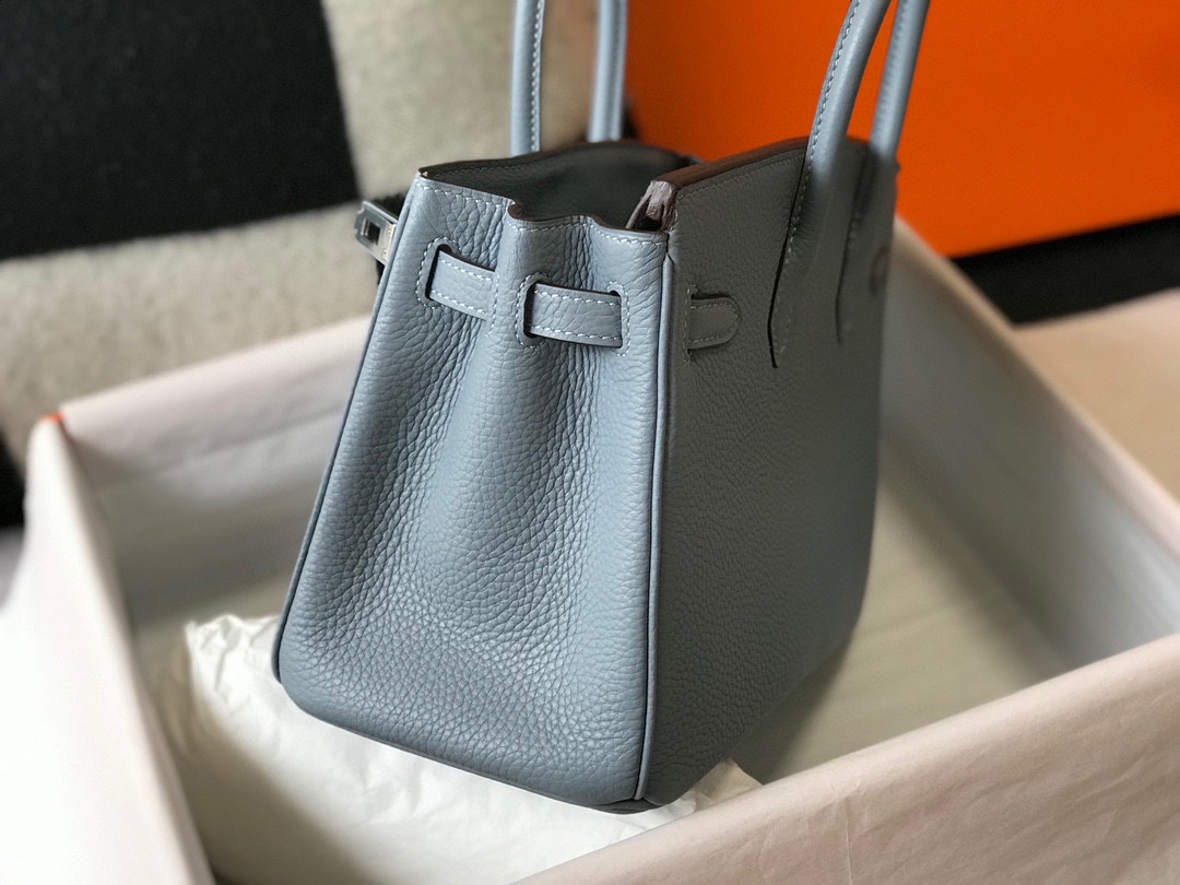 エルメス n級品 バーキン ミニボストンバッグ ブルー系 シボレザー ゴールド金具_5