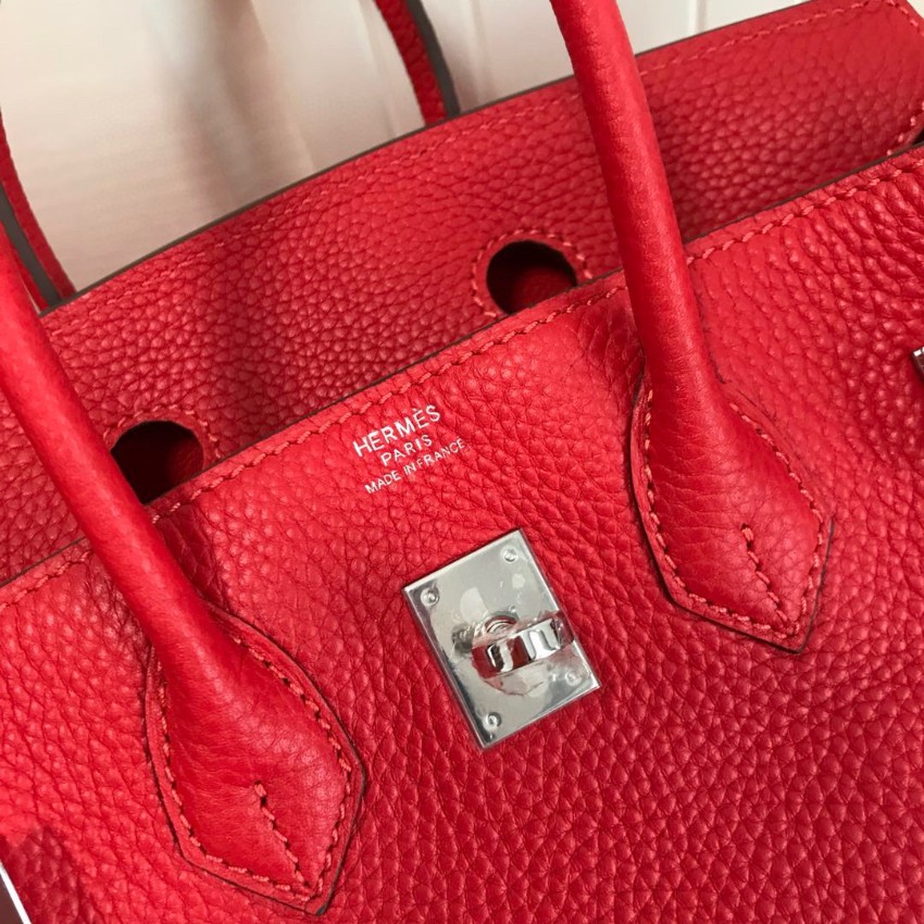 エルメス 並行輸入品 バーキン ハンドバッグ レッド系 シボレザー ゴールド金具 エレガント_2