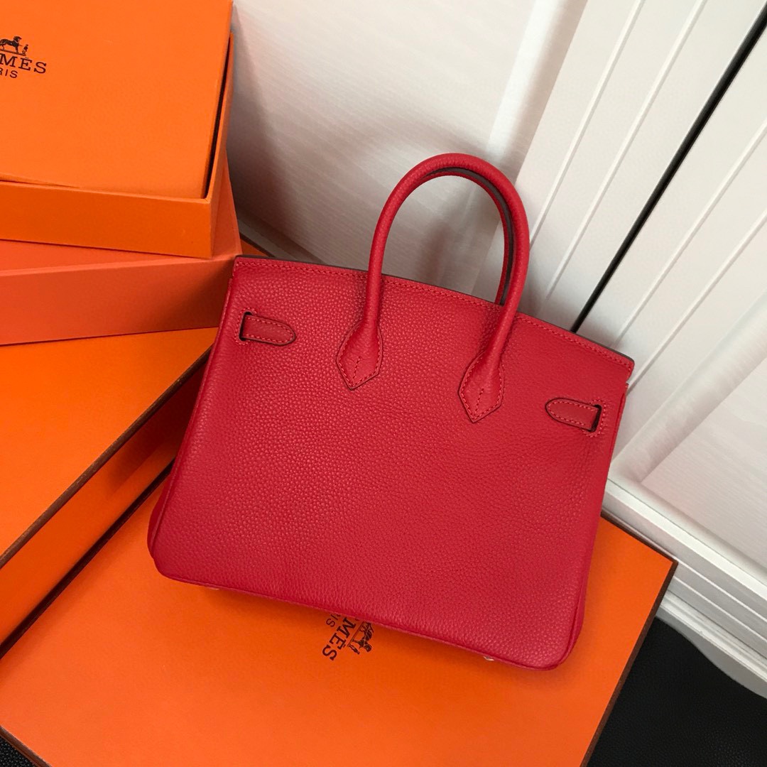 エルメス 並行輸入品 バーキン ハンドバッグ レッド系 シボレザー ゴールド金具 エレガント_5