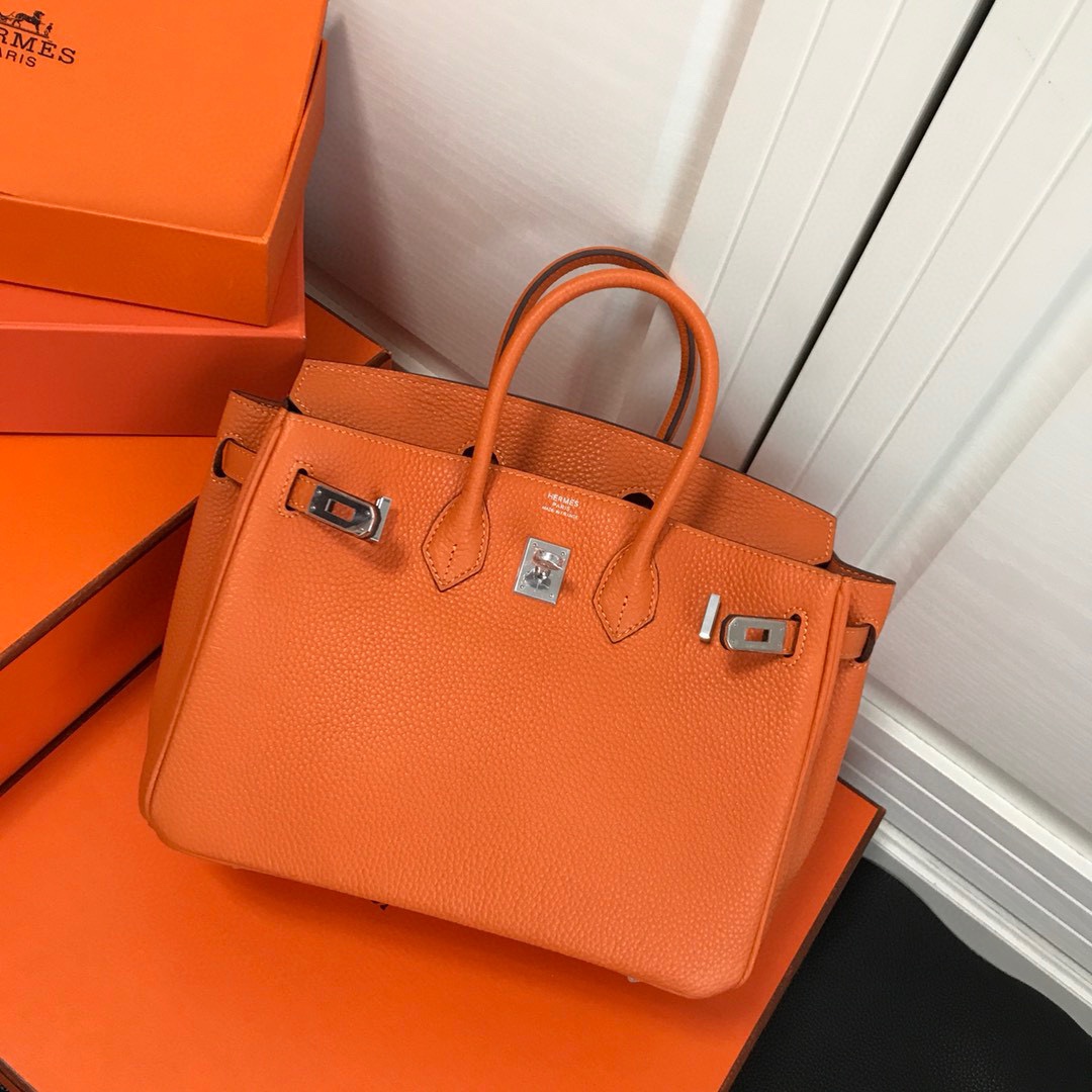 エルメス スーパーコピー 届く バーキン ハンドバッグ オレンジ系 シボレザー ゴールド金具 上質仕上げ_6
