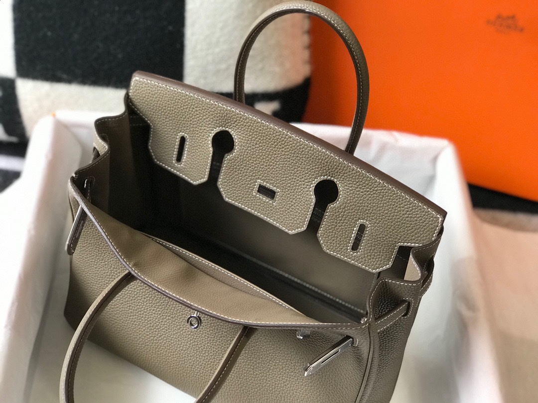 エルメス スーパーコピー バーキン ハンドバッグ グレージュ系 シボレザー ゴールド金具 上品仕様_2