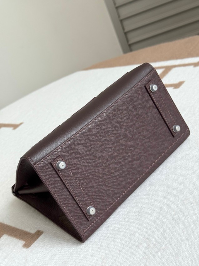 エルメス スーパーコピー バーキン ハンドバッグ ワインレッド系 クロコ型押し 異素材コンビ 上質仕様_1