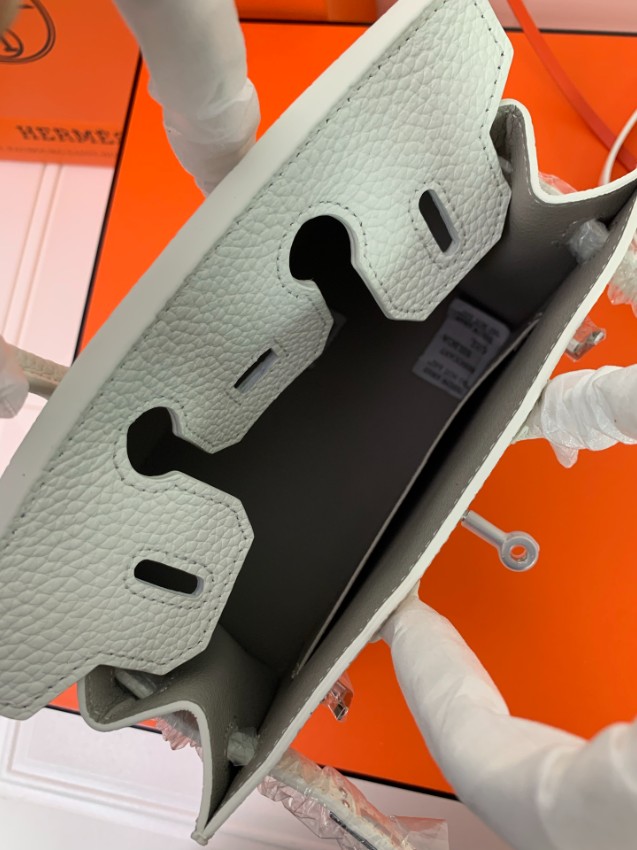 エルメス スーパーコピー バーキン ミニバッグ ホワイトコンビ クロコ型押し 異素材デザイン 上質仕様_7