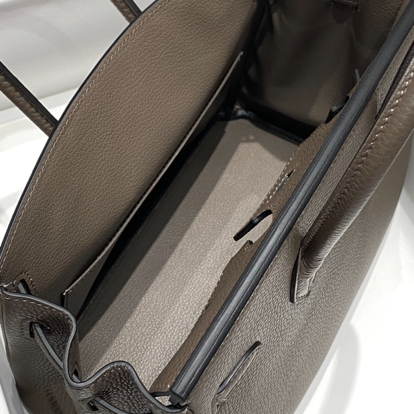 エルメス バーキン ハイブランド ハンドバッグ グレージュ シルバー金具 トゴ調レザー 上質設計_2