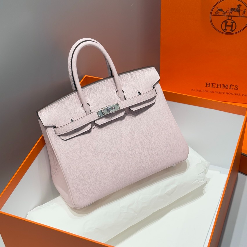 エルメス バーキン スーパーコピー ハンドバッグ ピンクベージュ シルバー金具 トゴ調レザー 上品設計_8
