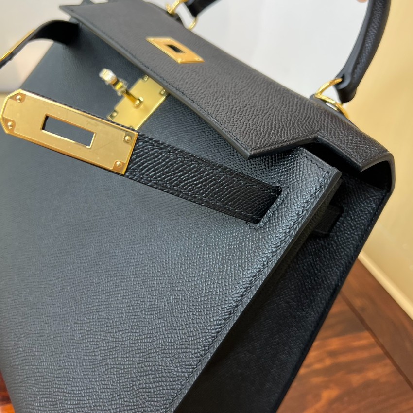 エルメス スーパーコピー ケリー ハンドバッグ ブラック ゴールド金具 上質レザー仕上げ_5