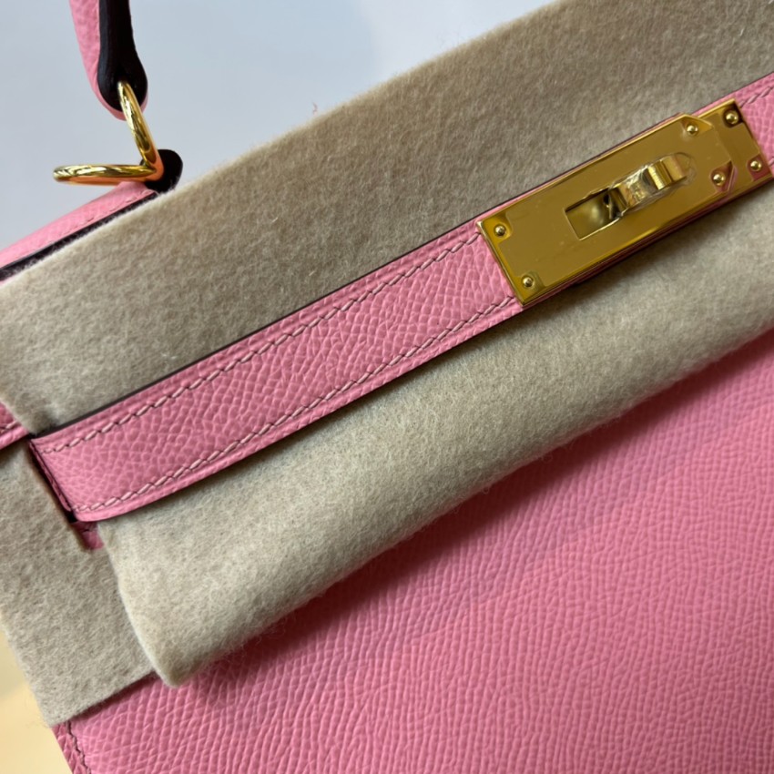 エルメス 並行輸入品 ケリー ハンドバッグ ピンク ゴールド金具 上品レザー仕上げ_7