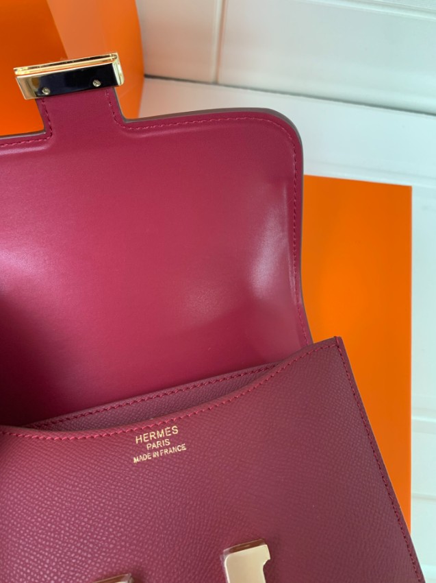 エルメス スーパーコピー コンスタンス コンパクトバッグ ワインレッド ゴールド金具 上質レザー_2