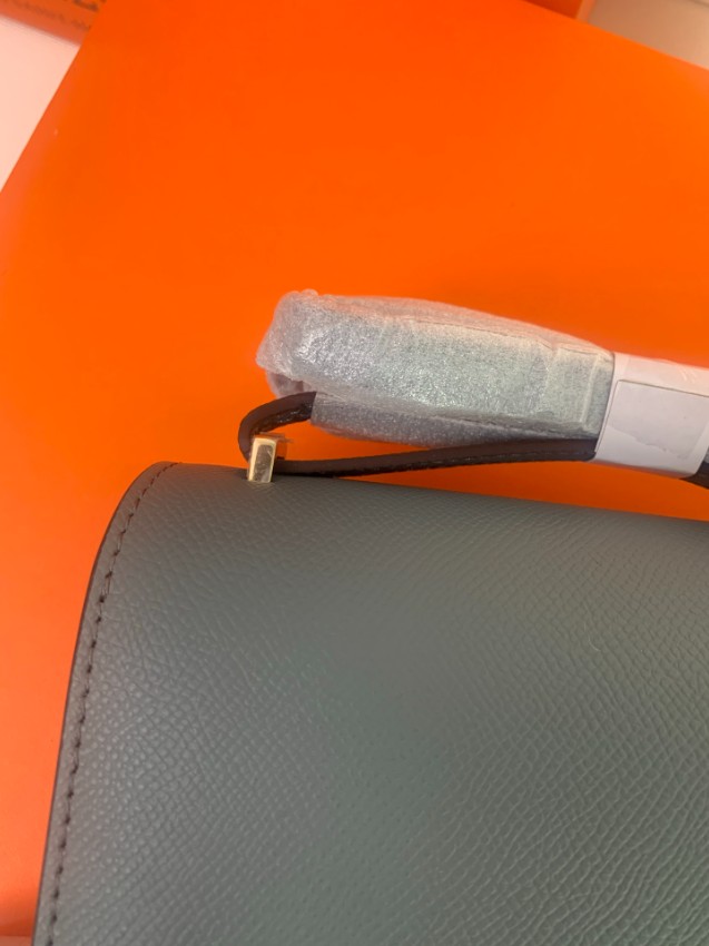 エルメス コピー コンスタンス ミニボストンバッグ グレーブルー ゴールド金具 上品レザー_9