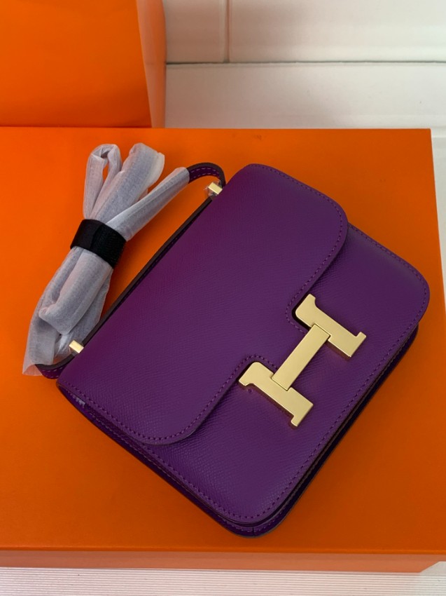 エルメス コピー コンスタンス ハンドバッグ パープル ゴールド金具 上質レザー_4