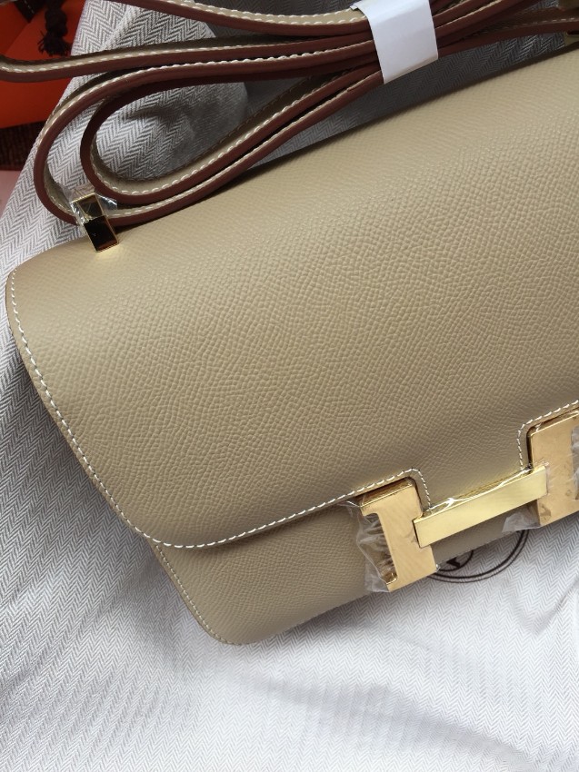 エルメス n級品 コンスタンス ミニボストンバッグ アイボリー ゴールド金具 上品ステッチ_5