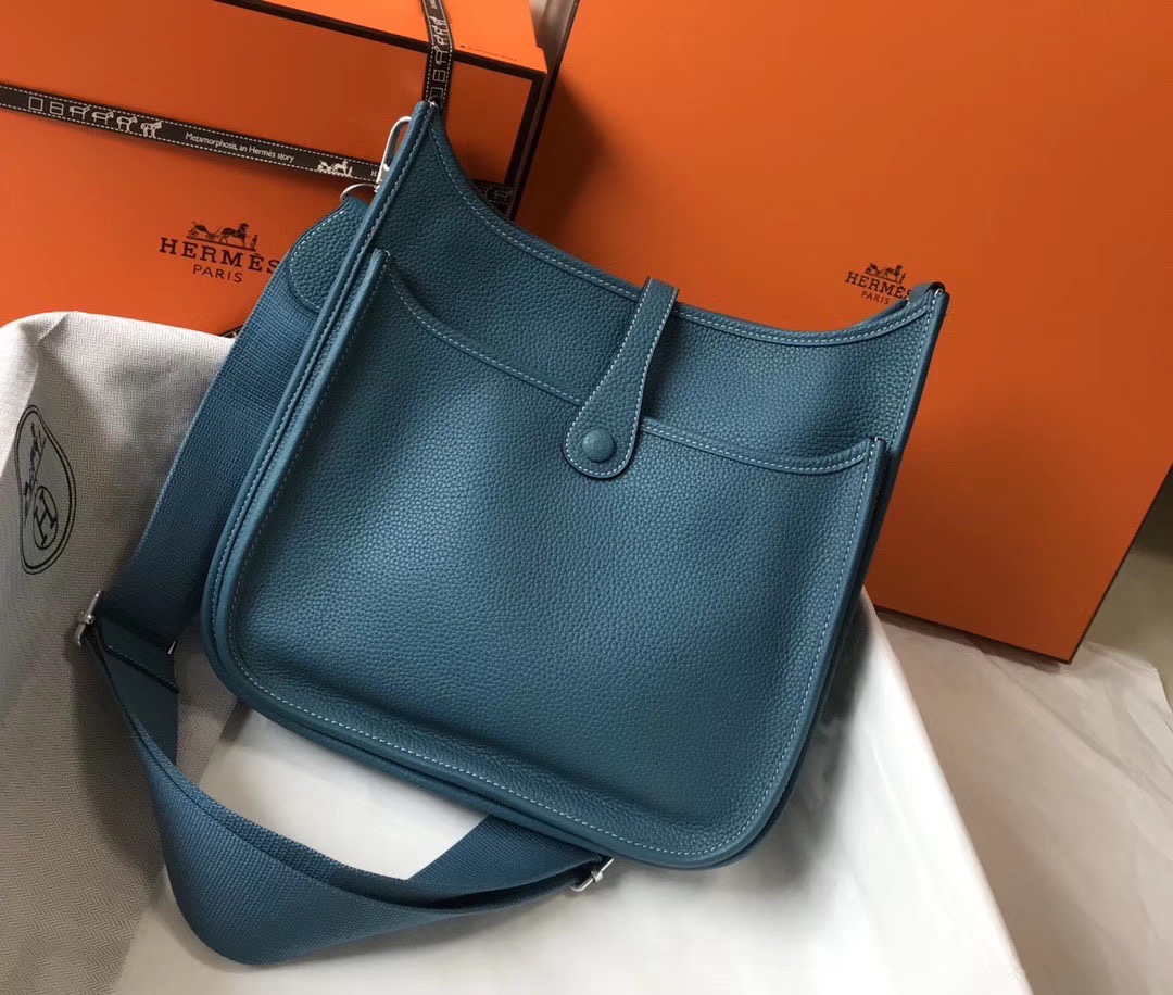 エルメス スーパーコピー エヴリン ショルダーバッグ ブルーグリーン パンチングロゴ 上品カラー_2
