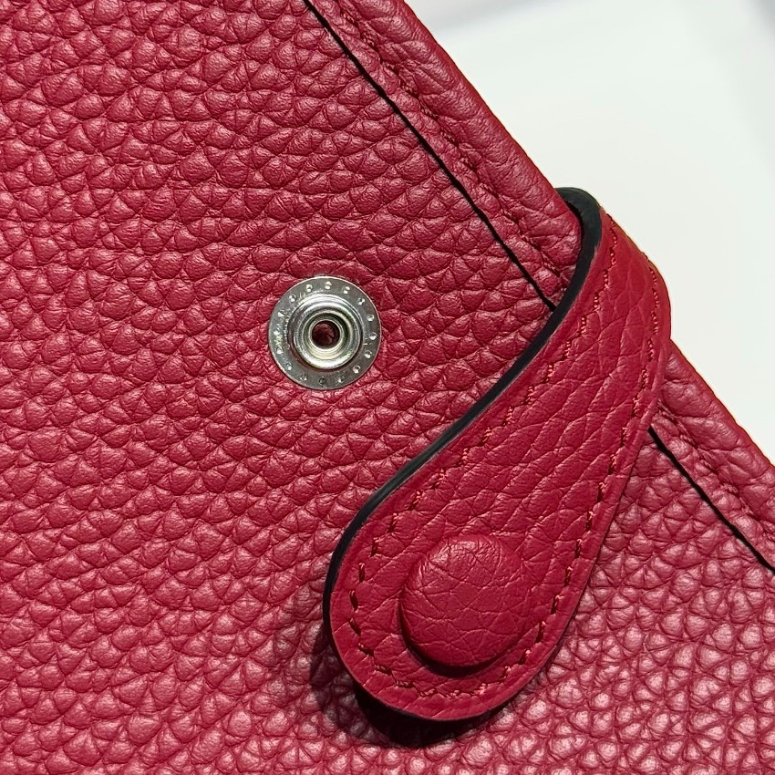 エルメス 並行輸入品 エヴリン ミニバッグ レザー レッド系 ピンクストラップ 華やか配色モデル_8
