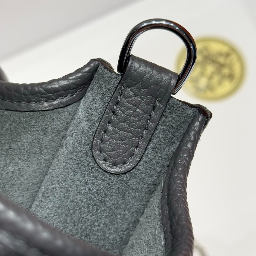エルメス スーパーコピー 届く エヴリン ミニバッグ レザー グレー系 編み込みストラップ 上品モデル_2