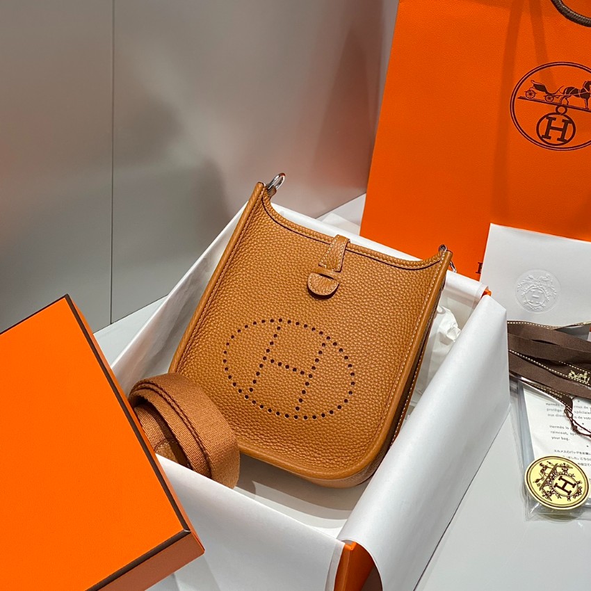 エルメス スーパーコピー エヴリン ミニバッグ レザー ブラウン系 ナチュラルカラー 上品定番_8