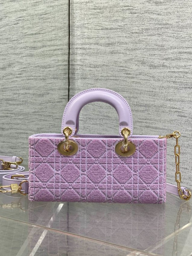 ディオール スーパーコピー レディディオール 2WAYミニバッグ ラベンダー カナージュ刺繍 ゴールド金具 上品デザイン_3