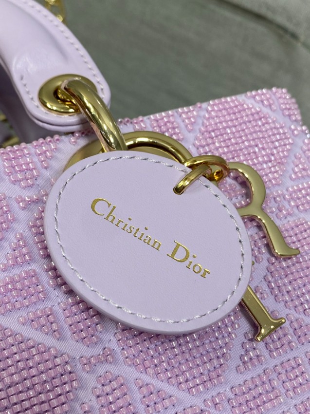 ディオール スーパーコピー レディディオール 2WAYミニバッグ ラベンダー カナージュ刺繍 ゴールド金具 上品デザイン_6