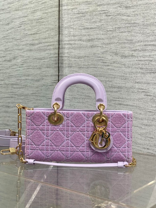 ディオール スーパーコピー レディディオール 2WAYミニバッグ ラベンダー カナージュ刺繍 ゴールド金具 上品デザイン_7