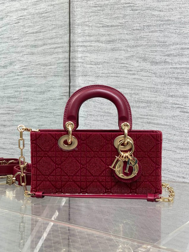 ディオール スーパーコピー レディディオール 2WAYミニバッグ レッド カナージュ刺繍 ゴールド金具 上品デザイン_9