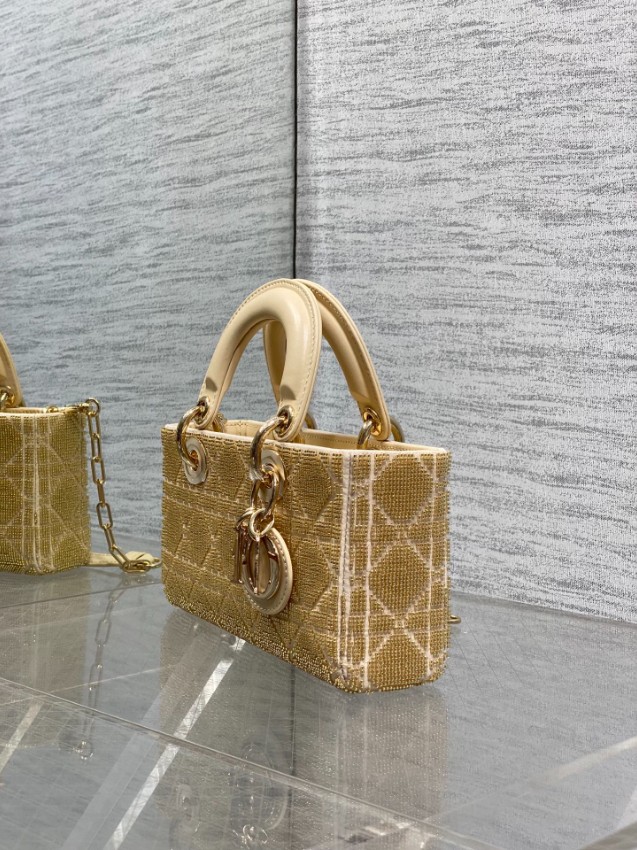 ディオール スーパーコピー レディディオール 2WAYミニバッグ ベージュ カナージュ刺繍 ゴールド金具 上品デザイン_2