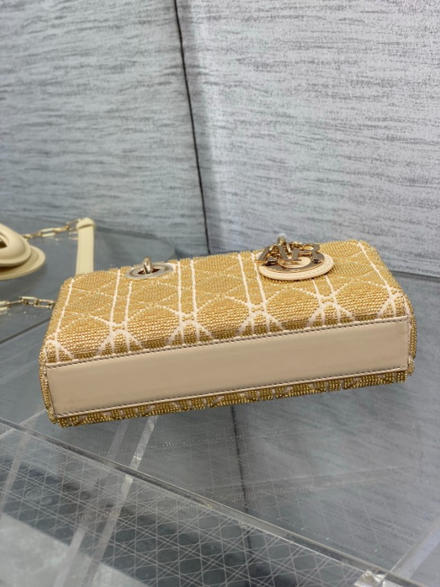 ディオール スーパーコピー レディディオール 2WAYミニバッグ ベージュ カナージュ刺繍 ゴールド金具 上品デザイン_4