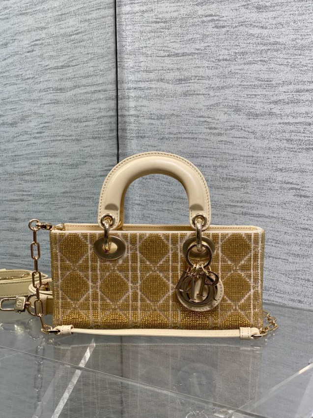 ディオール スーパーコピー レディディオール 2WAYミニバッグ ベージュ カナージュ刺繍 ゴールド金具 上品デザイン_6