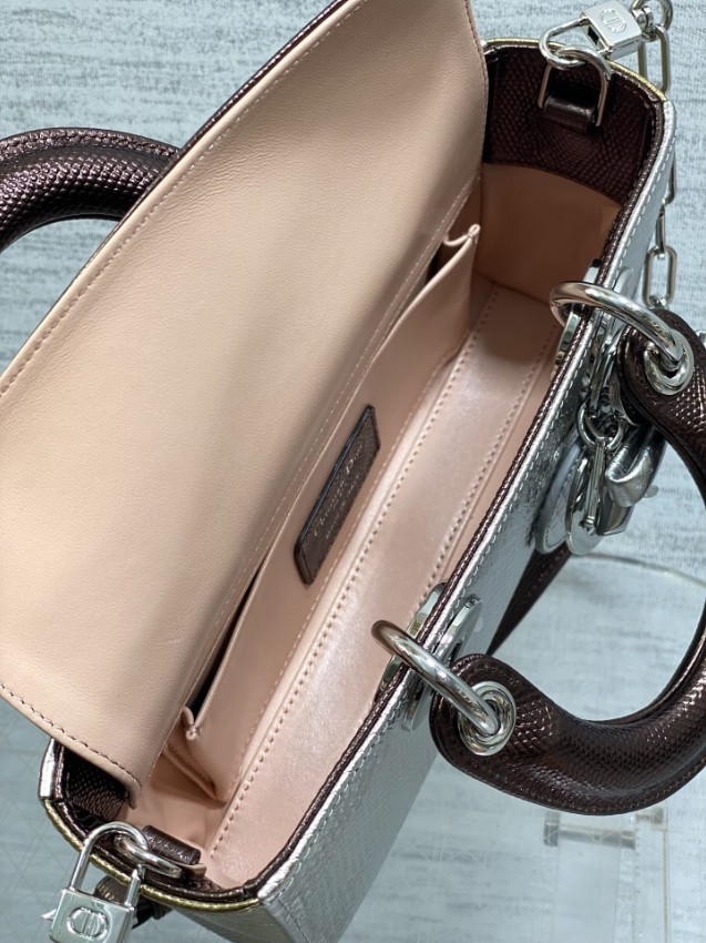ディオール スーパーコピー レディディオール ミニバッグ シルバー コンビ レザー型押し 上品2WAY_6