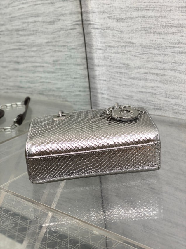 ディオール スーパーコピー レディディオール ミニバッグ シルバー コンビ レザー型押し 上品2WAY_4